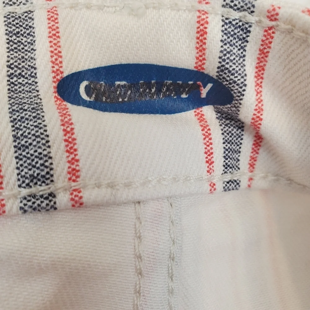 Old Navy Button Fly Folded Leg Stripe Jeans Shorts